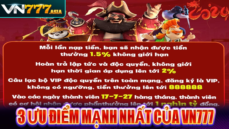 Tìm hiểu về 3 ưu điểm mạnh nhất của vn777